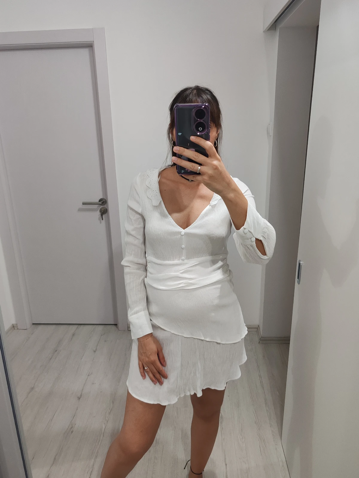 Bela mini haljina ZARA velicina M