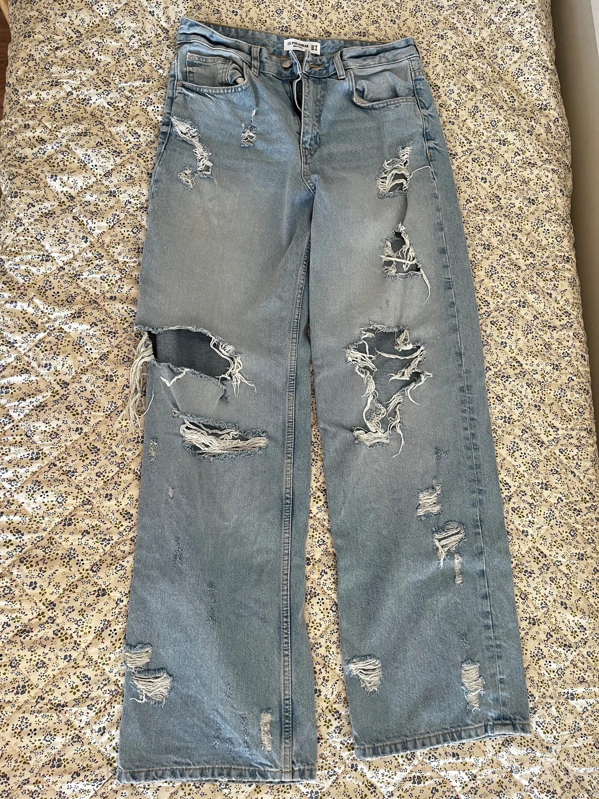 Pull&Bear - Ripped Jeans / Pocepane Farmerke