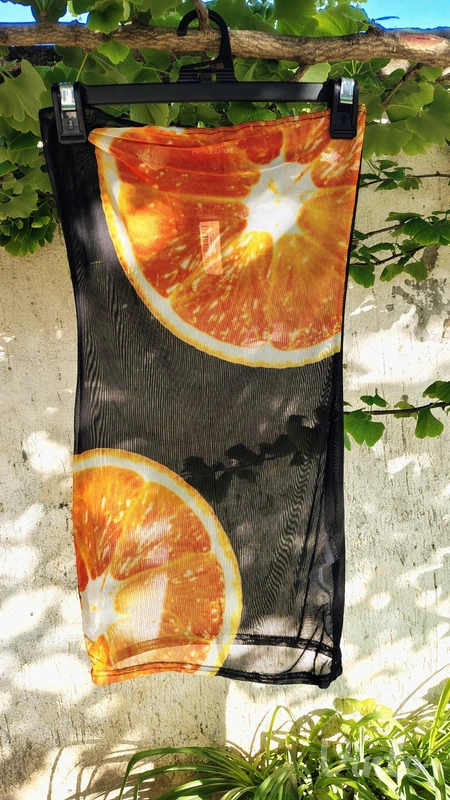 Prozirna crna haljina za plažu narandže Novo sa etiketom