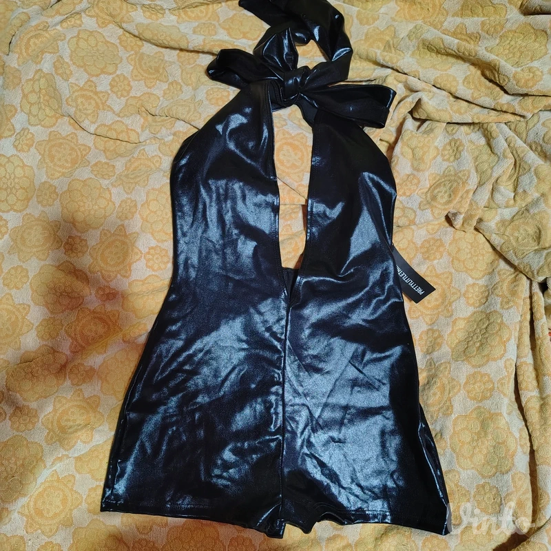 Novo! PLT Shape crni PVC kombinezon (playsuit)