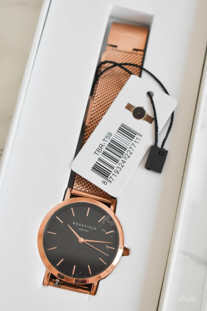 Rosefield ručni sat, model Tribeca, black/rose gold (novo u originalnom pakovanju)