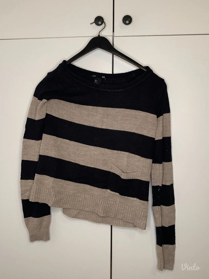 H&M kratki prugasti džemper
