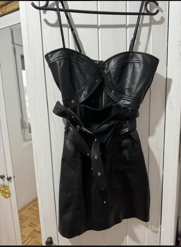 Kožna Bershka haljina