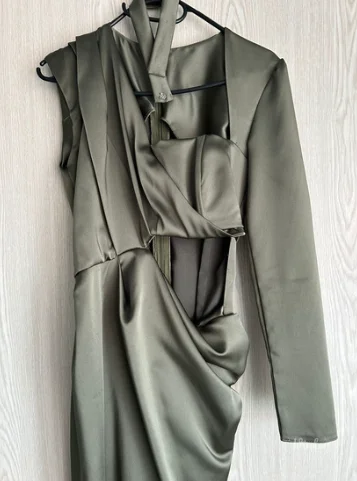 Svečana maslinasto zelena haljina