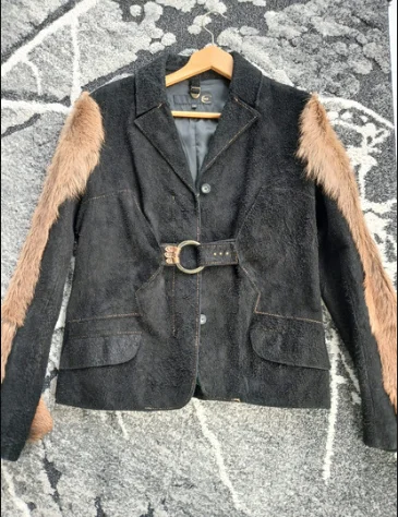 nova CAVALLI jaknica prava koža & krzno