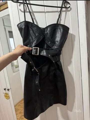 Kožna Bershka haljina