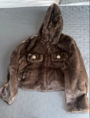 Imitacija nerca bundica sa kapuljačom - UNI