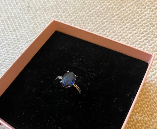 Pandora Sparkling Statement Blue Halo prsten