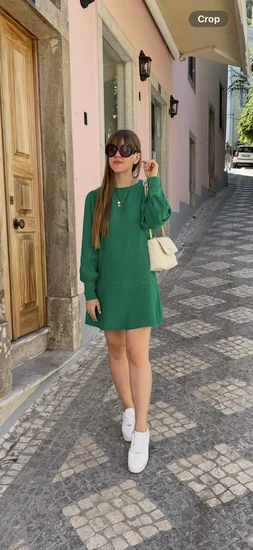 Mango Zelena mini haljina od viskoze - kao nova