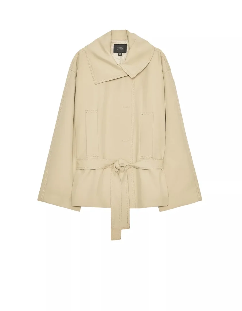 Zara trench coat crop