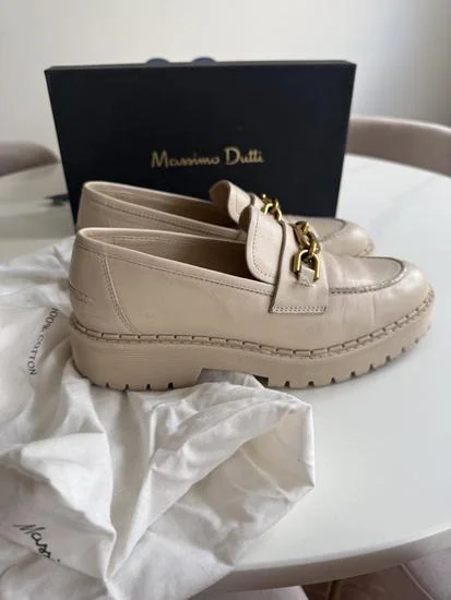 Massimo Dutti kozne mokasine / loafers krem 37 - odlicno ocuvane