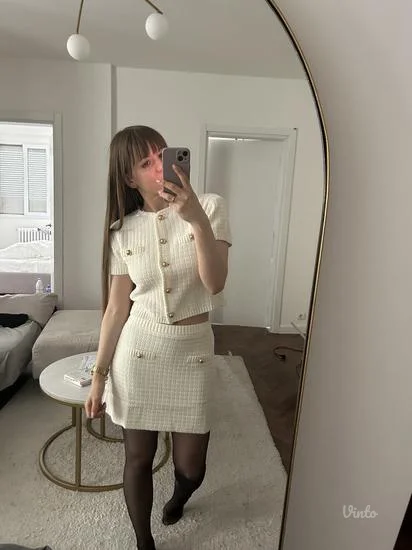 HM komplet suknja i bluza pleteni