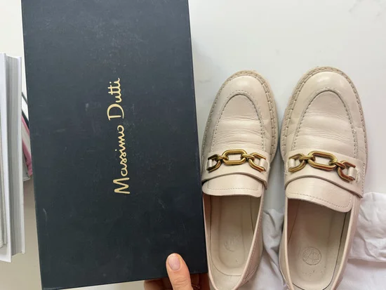 Massimo Dutti kozne mokasine / loafers krem 37 - odlicno ocuvane