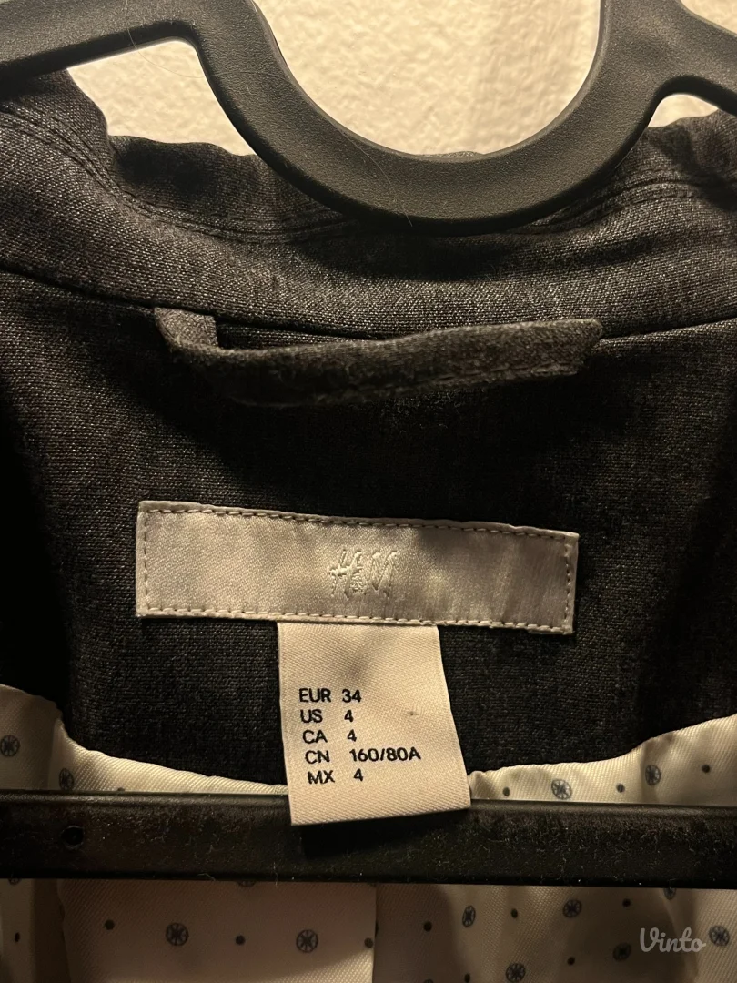 Sivi strukiran sako H&M