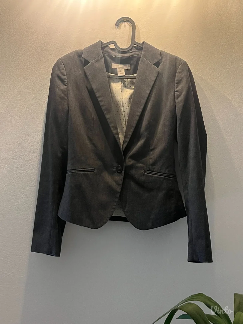 Sivi strukiran sako H&M