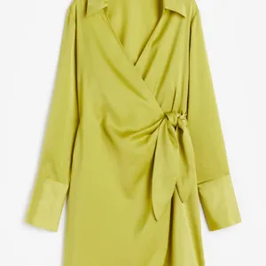 H&M satenska kivi haljina na preklop XS/S