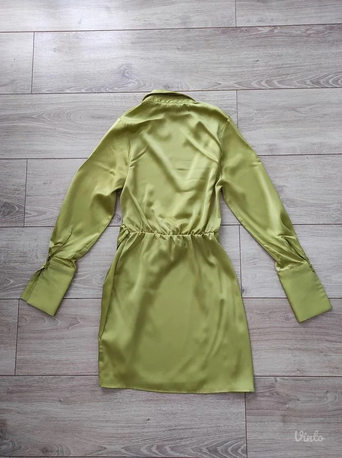 H&M satenska kivi haljina na preklop XS/S