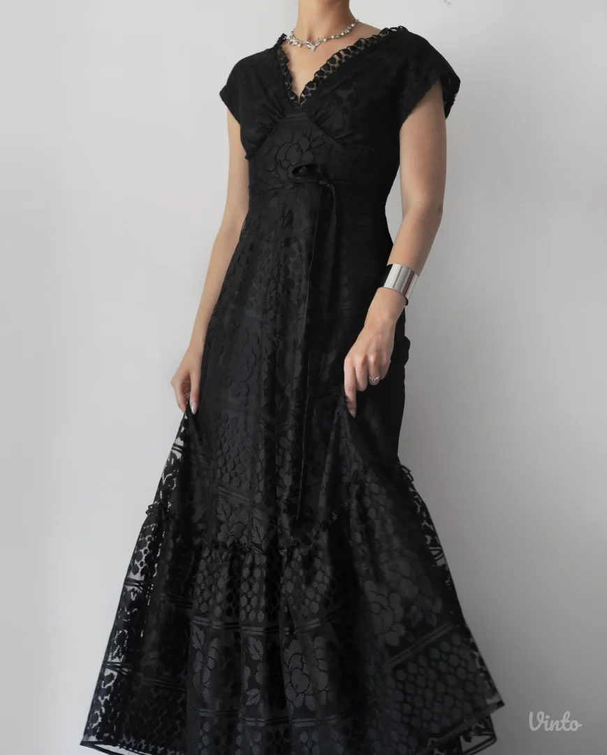 Vintage 70s raskošna maxi haljina