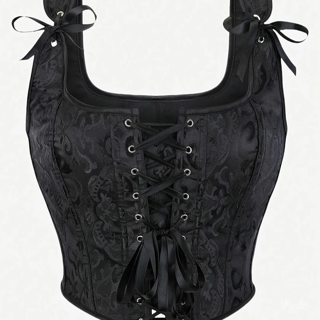 Brokatni gothic korset sa bretelama