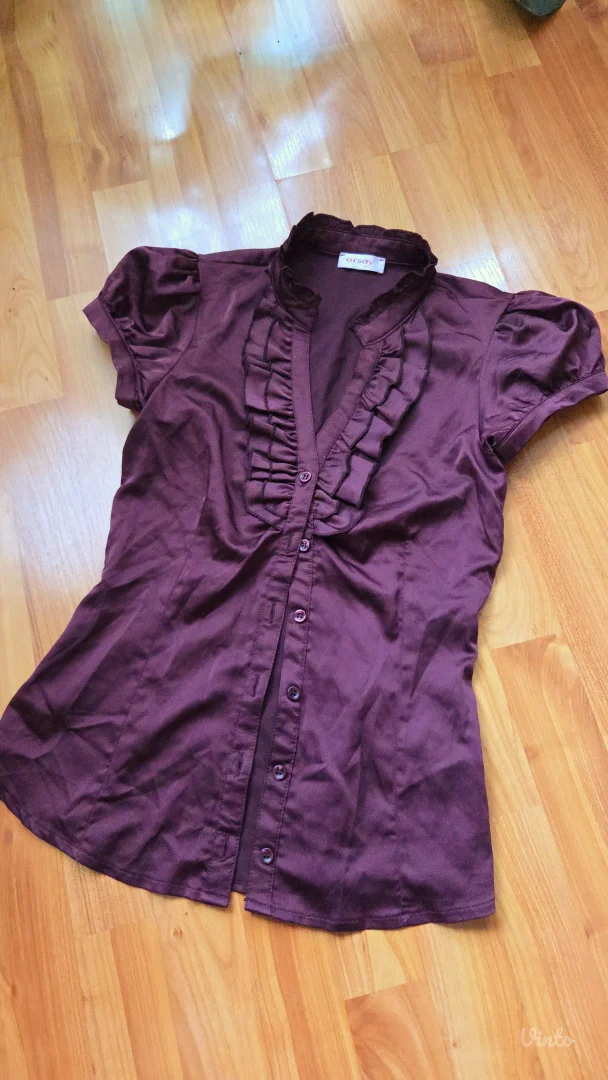 Saten y2k vamp košuljica boje šljive