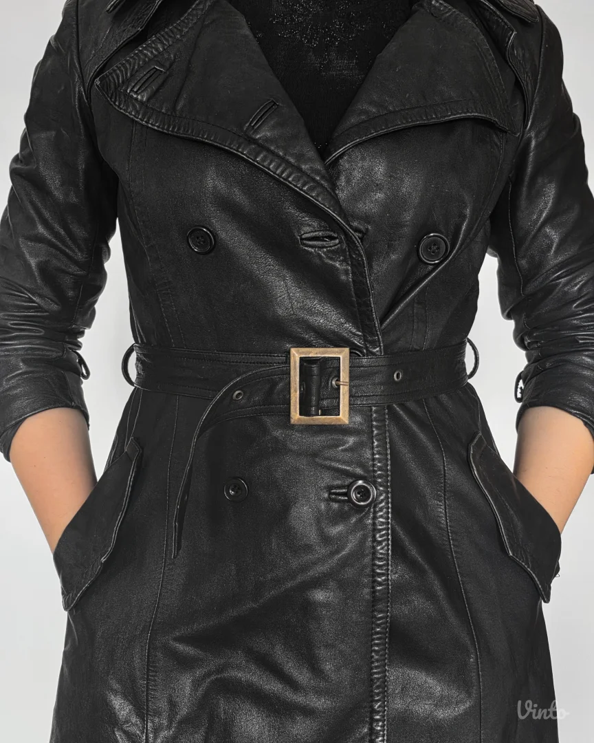 Vintage trench mantil od prirodne kože