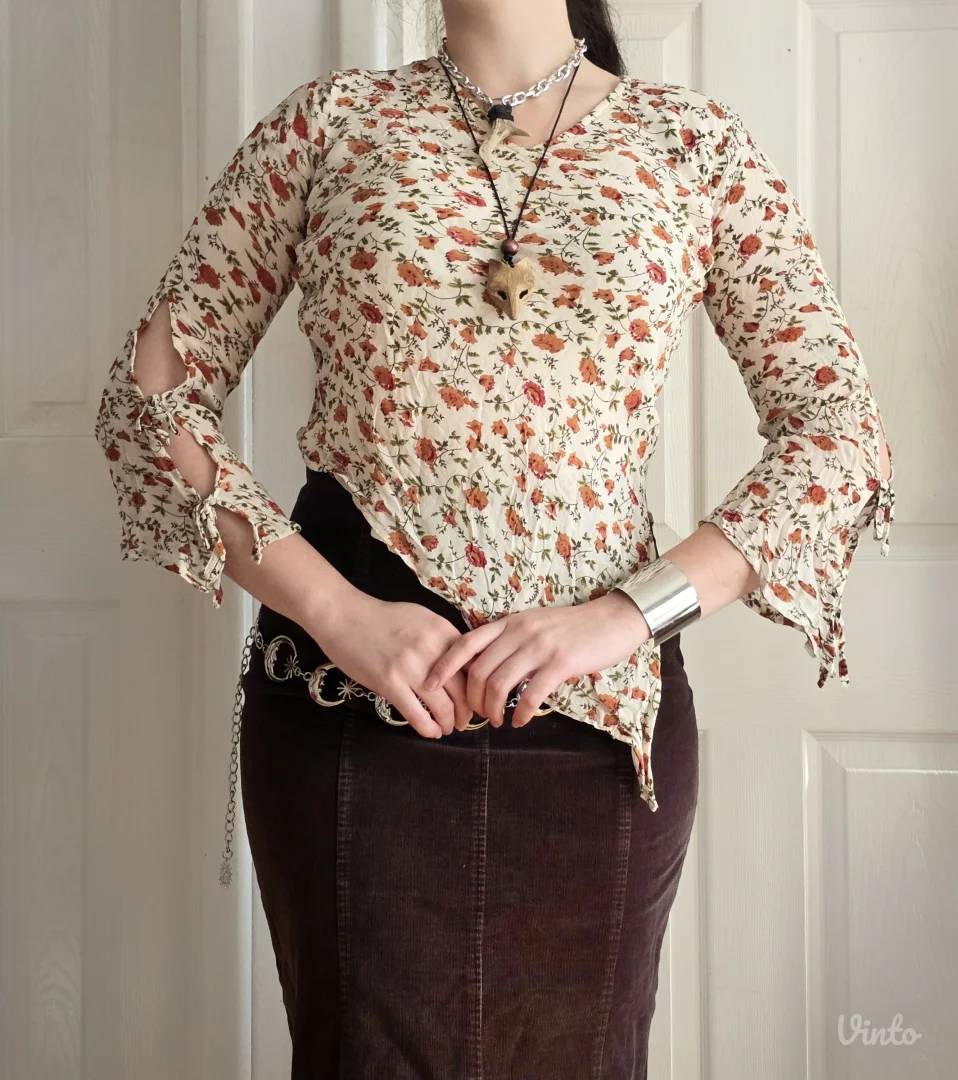 Whimsical fairy asimetrična bluza sa zvonastim rukavima