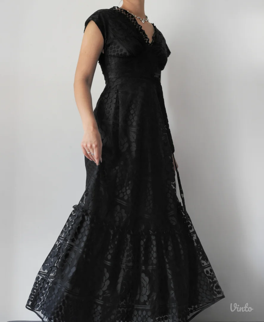 Vintage 70s raskošna maxi haljina