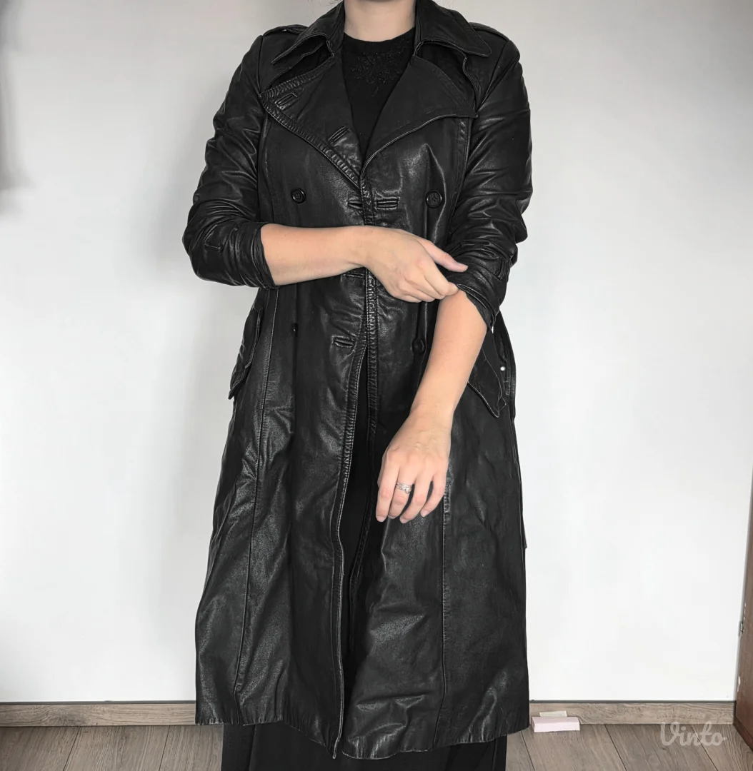 Vintage trench mantil od prirodne kože