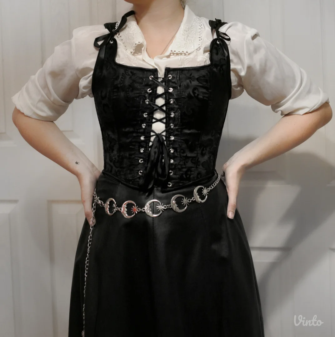 Brokatni gothic korset sa bretelama