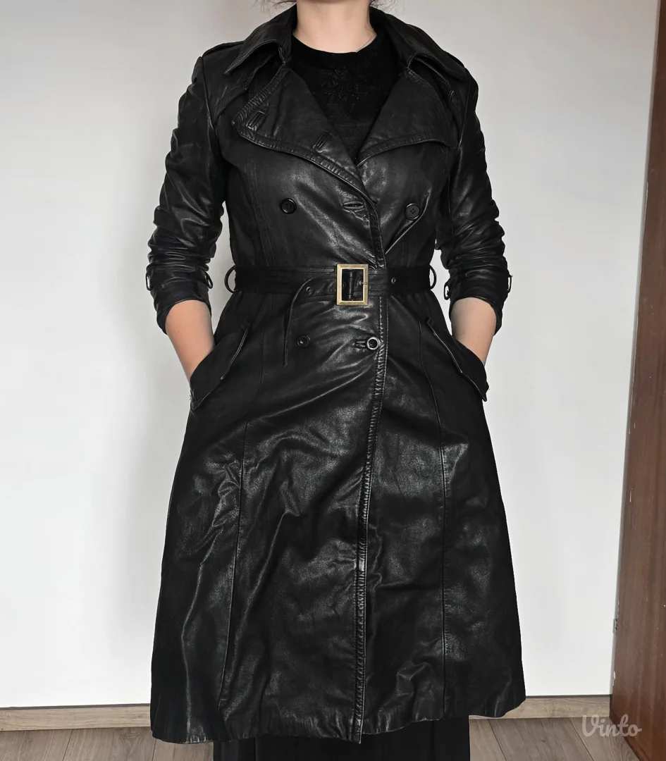 Vintage trench mantil od prirodne kože