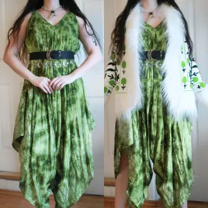 Indi boho asimetrična šumska haljina/kombinezon