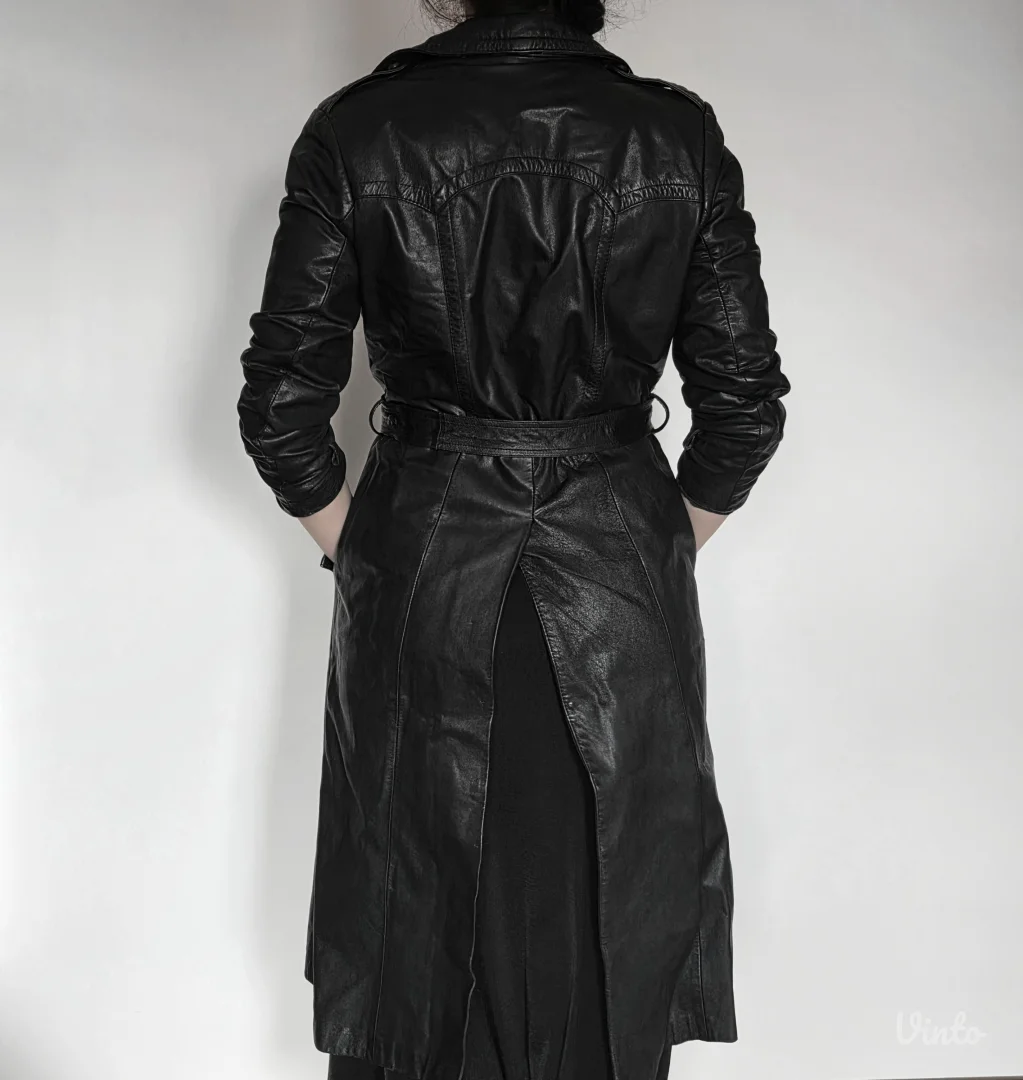 Vintage trench mantil od prirodne kože