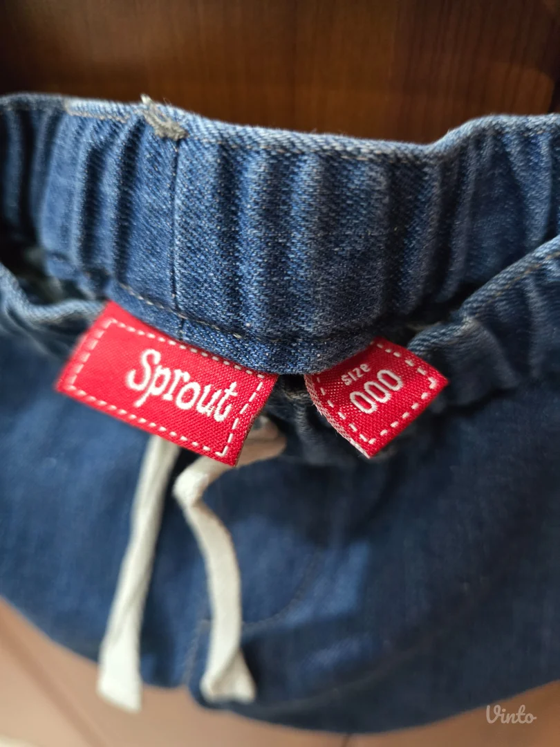 Teksas šorc za novorođenče Sprout – vel. 56 (0–3 meseca)