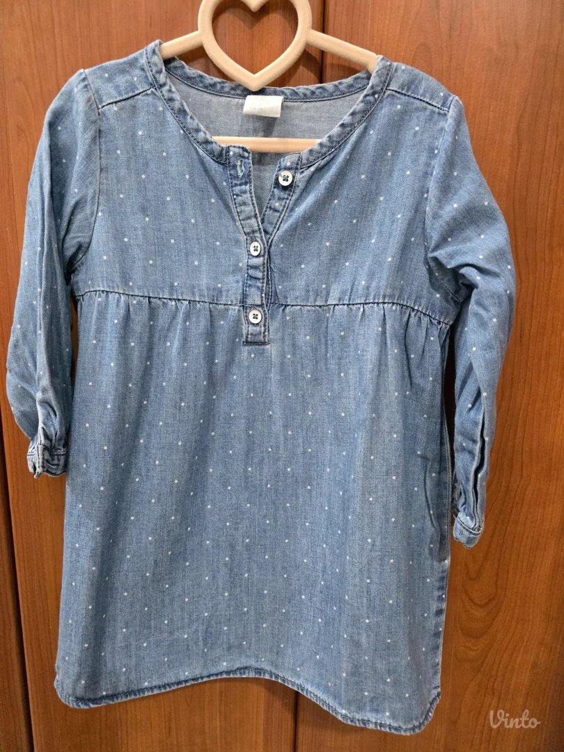 H&M teksas haljinica sa tufnicama – veličina 86