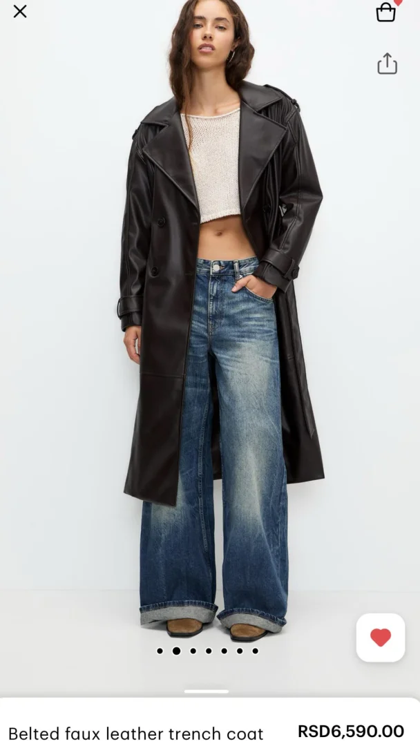 Pull&Bear braon mantil od veštačke kože