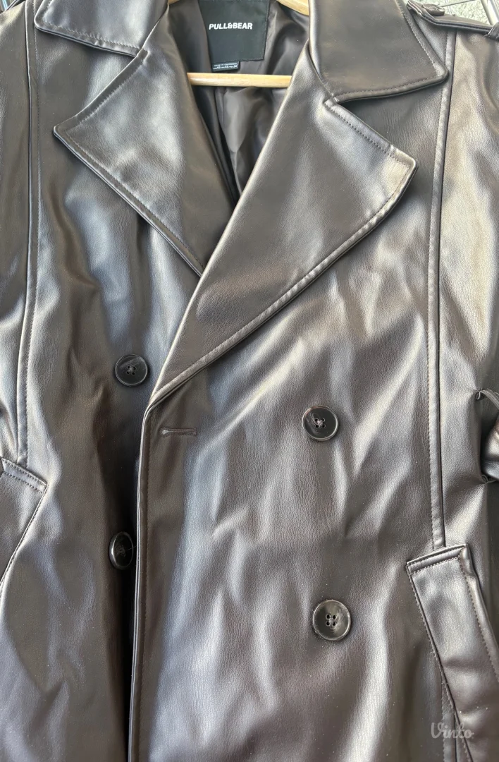 Pull&Bear braon mantil od veštačke kože