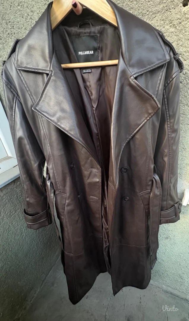Pull&Bear braon mantil od veštačke kože
