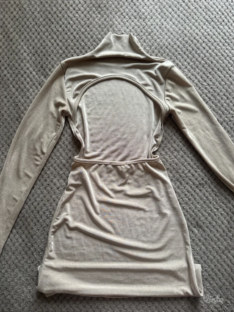 Prestiž bež kratka haljina golih ledja