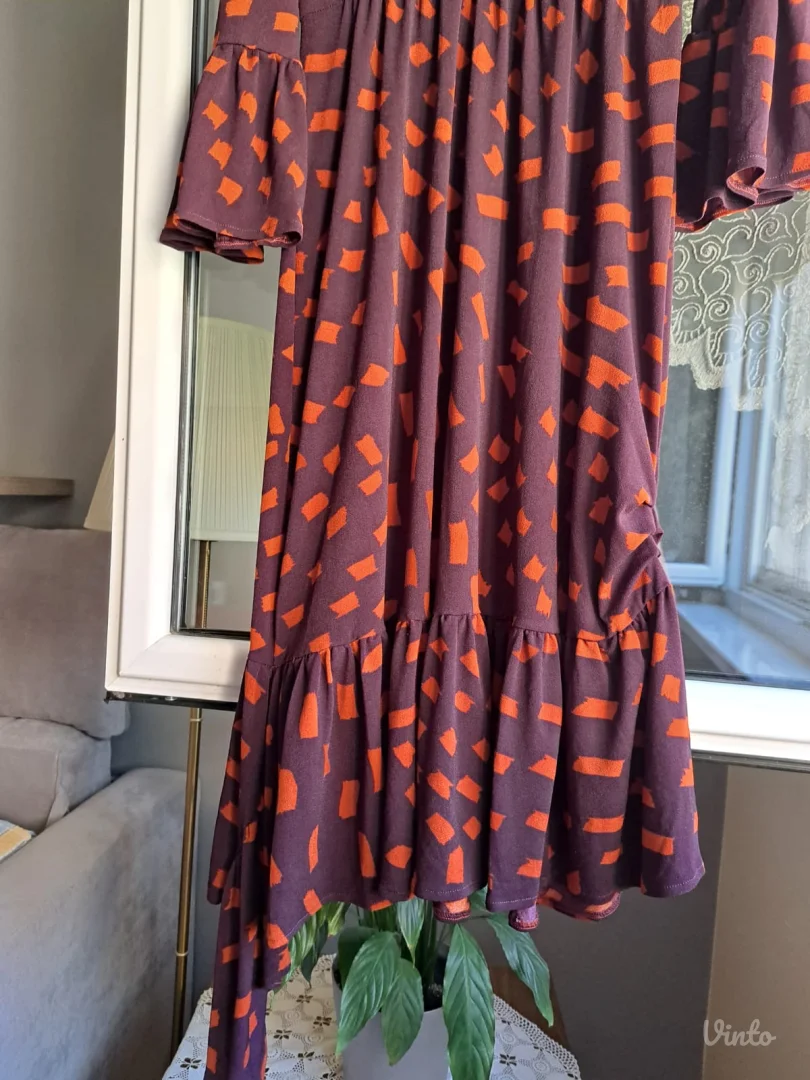 Asimetrična, braon haljina - NOVO!