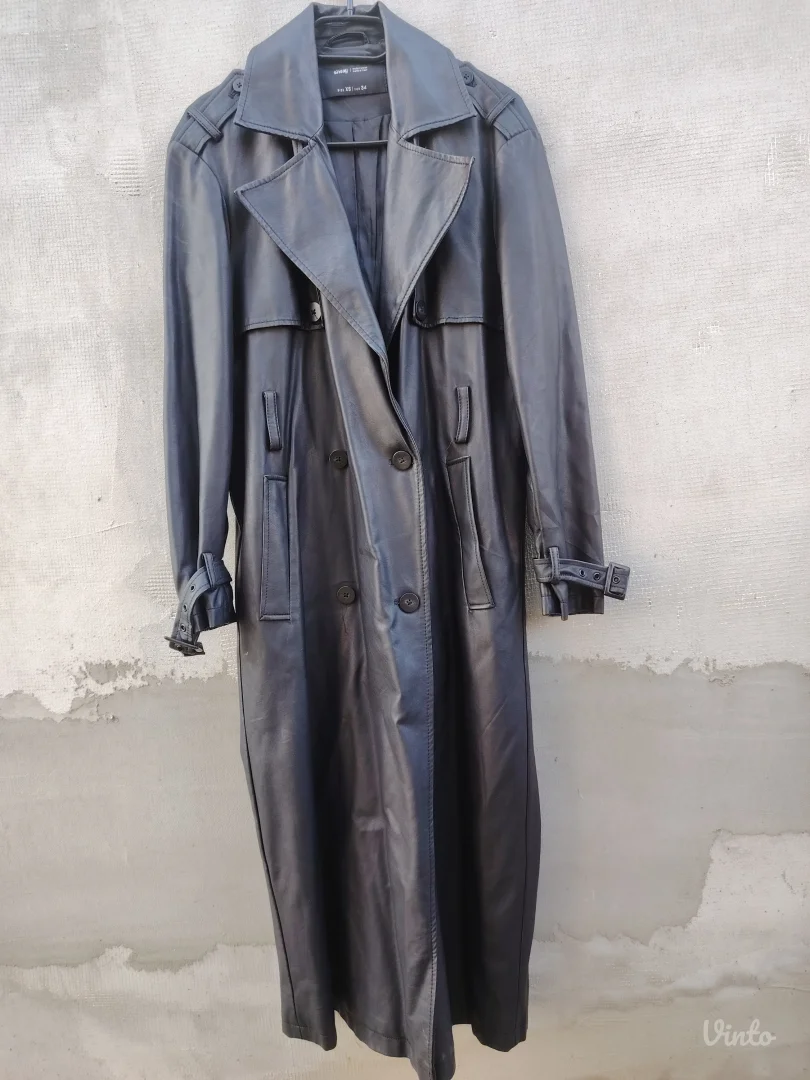 SINSAY mantil crni kožni VEL. XS