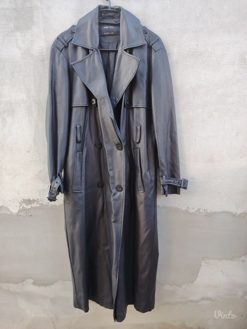 SINSAY mantil crni kožni VEL. XS