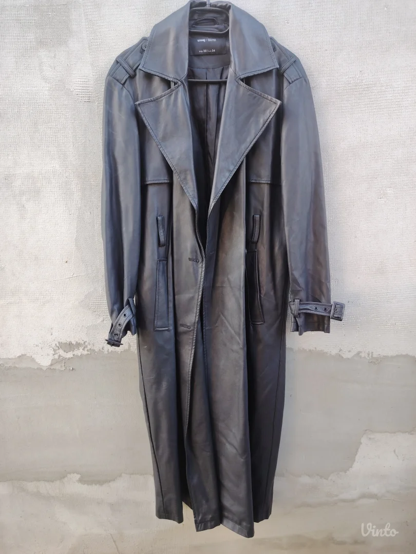 SINSAY mantil crni kožni VEL. XS