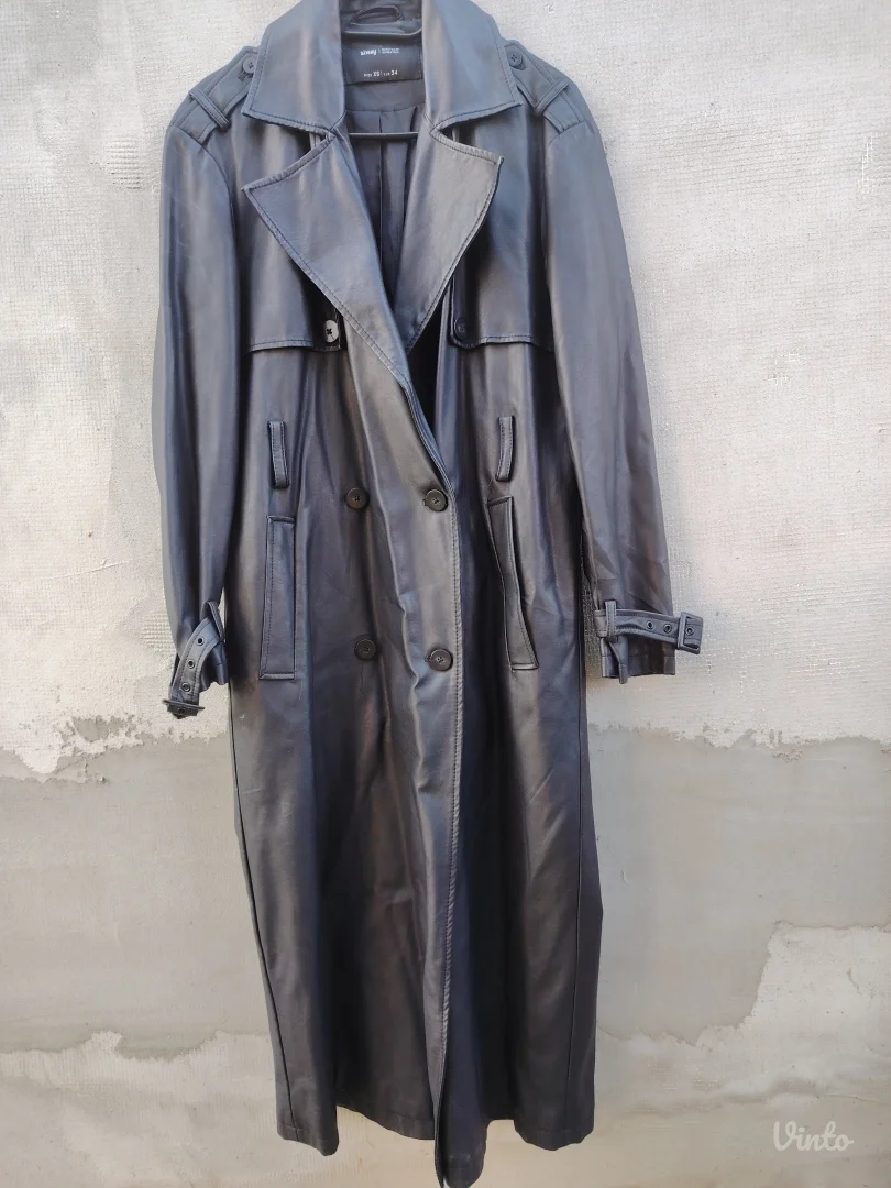 SINSAY mantil crni kožni VEL. XS