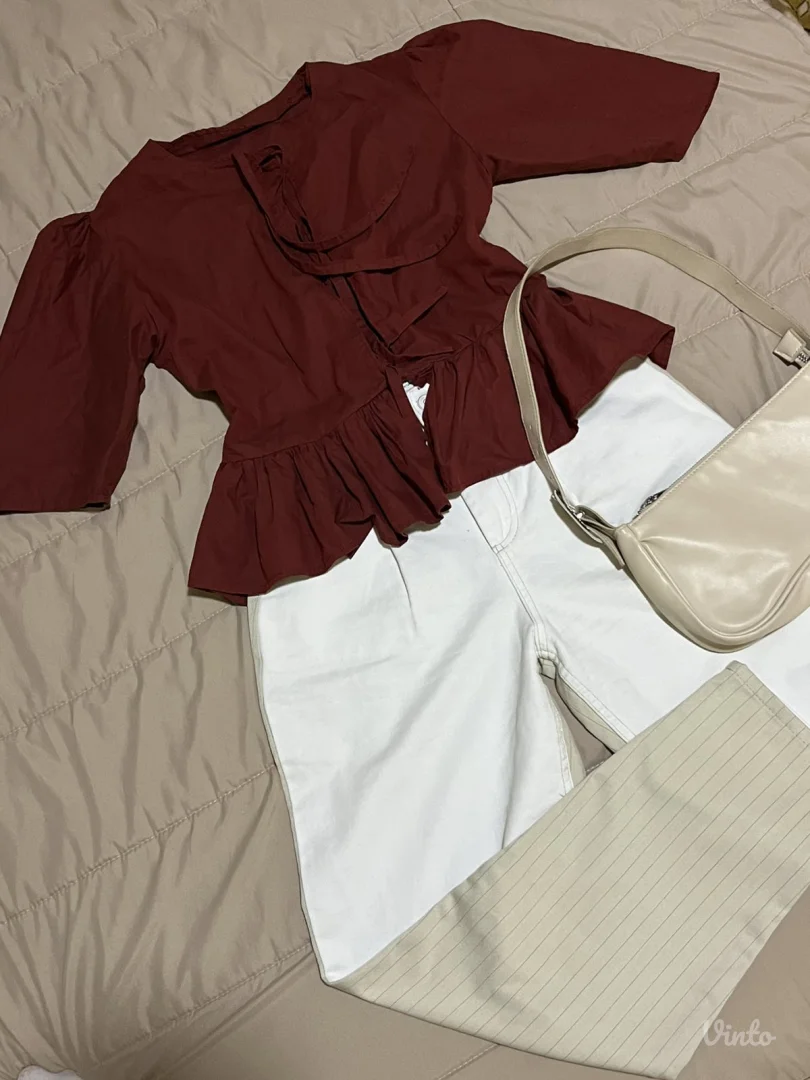 KOMPLET bluza, farmerice i torbica