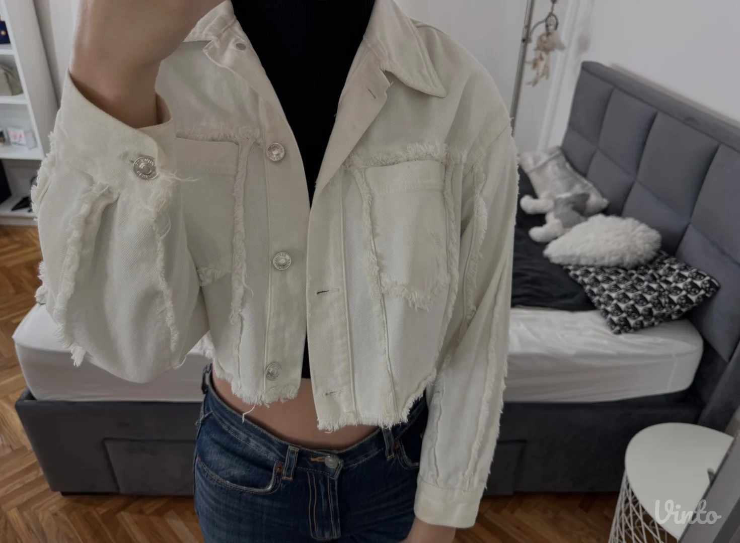 Bela teksas jakna - Bershka