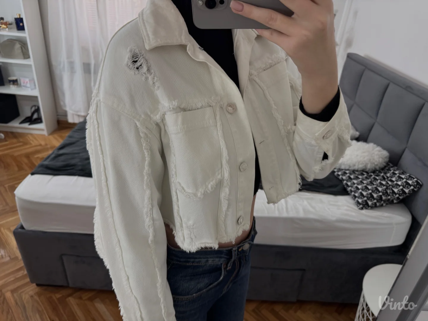 Bela teksas jakna - Bershka