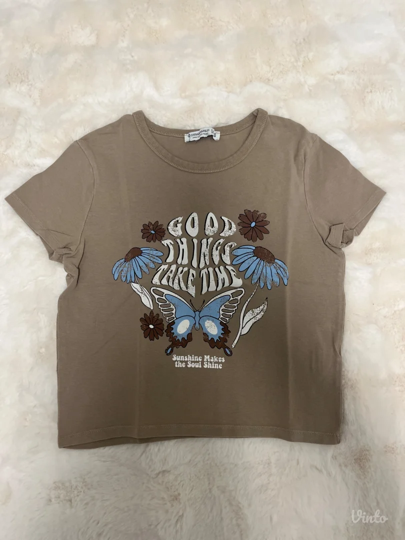 Stradivarius- braon crop top