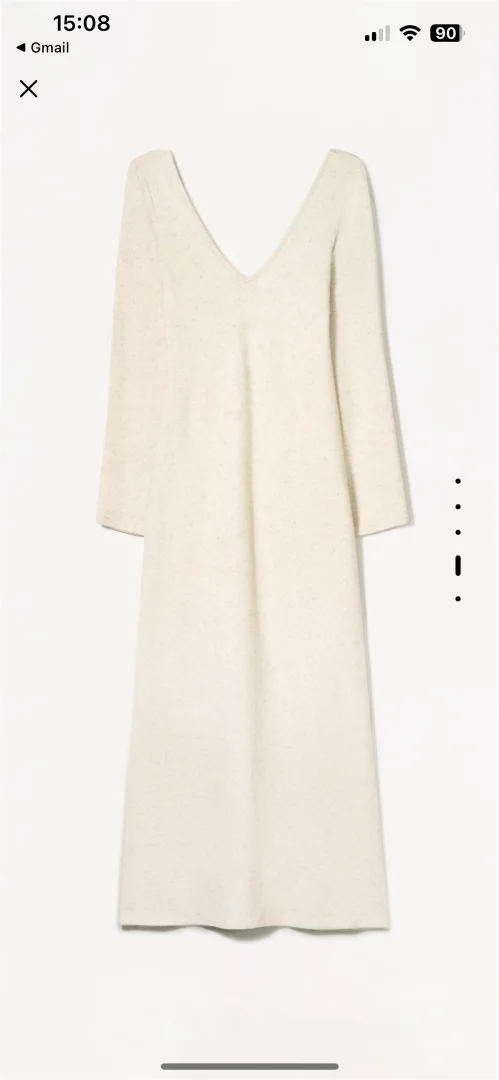 Midi haljina dugih rukava V izrez