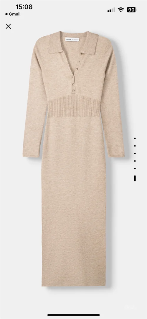 Midi strukirana haljina dugackih rukava