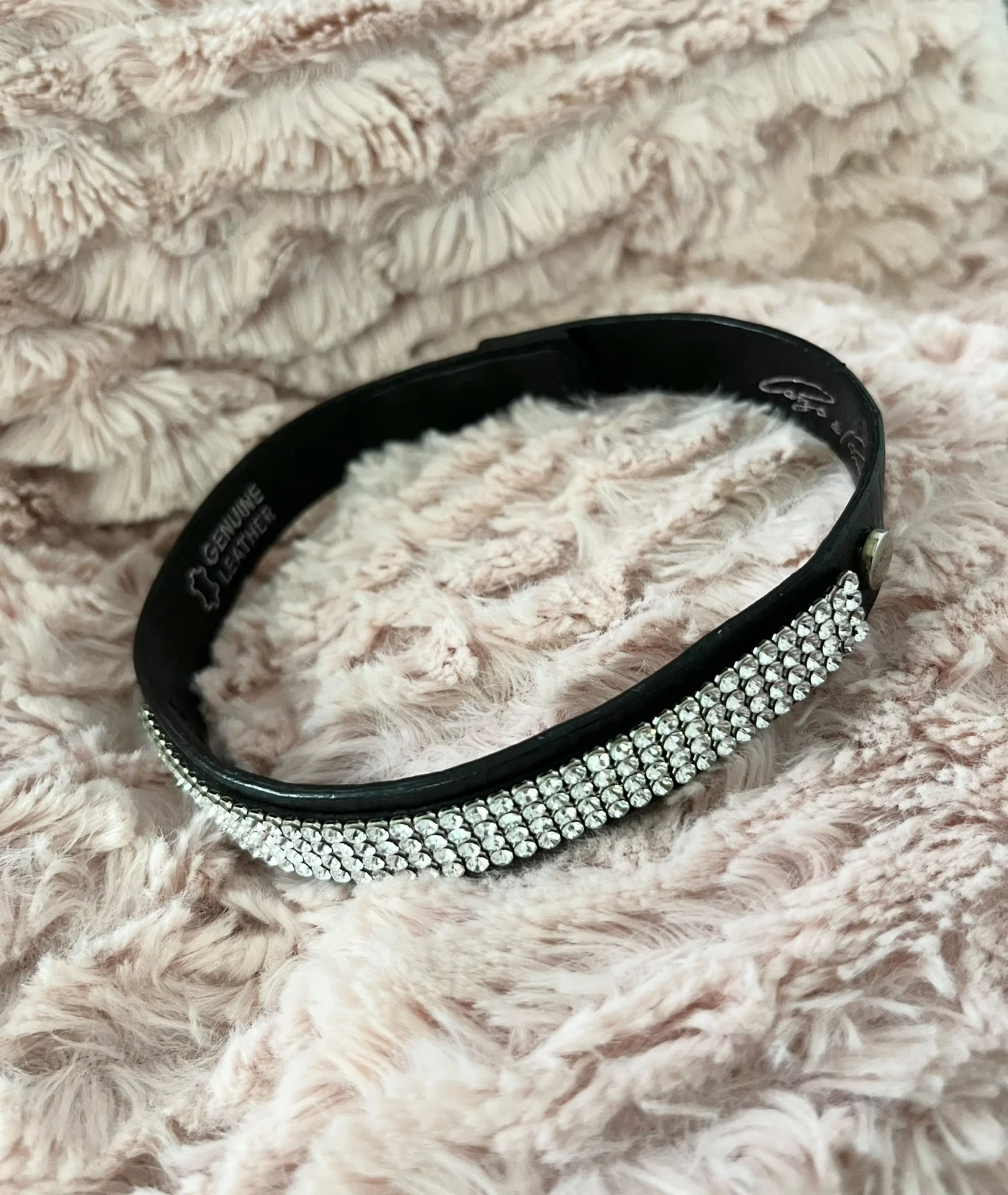 Cango&Rinaldi Swarovski original choker leather neclace